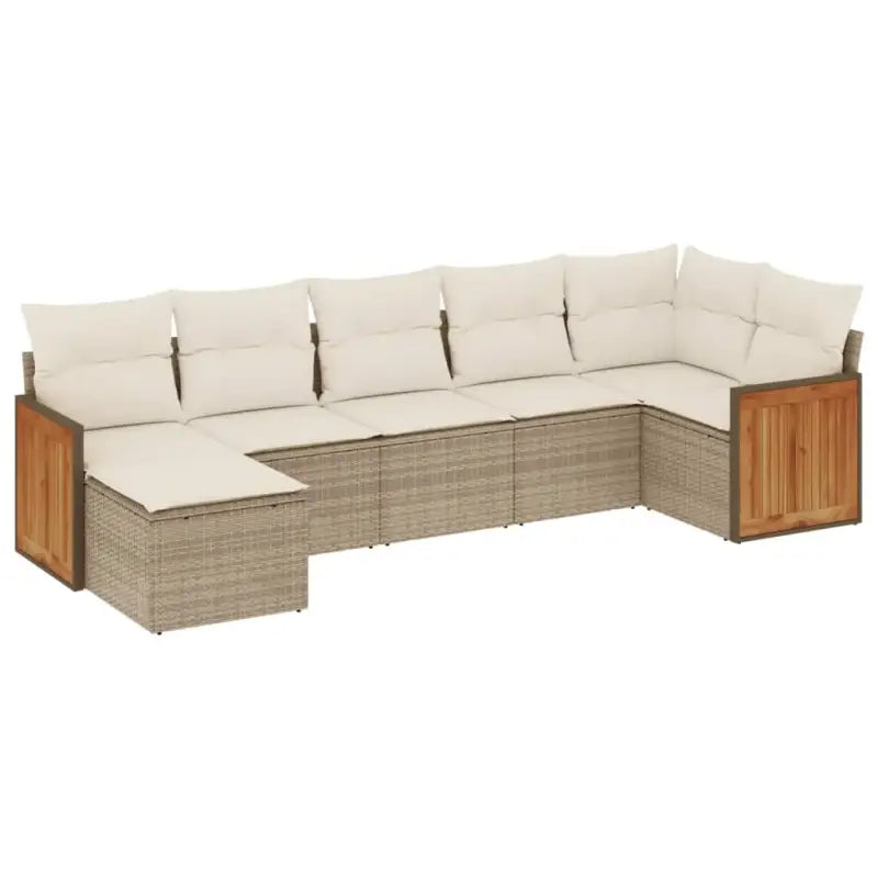 Lounge Tuinset in Beige met Gepoedercoat Staal Afmetingen - Tuinsets