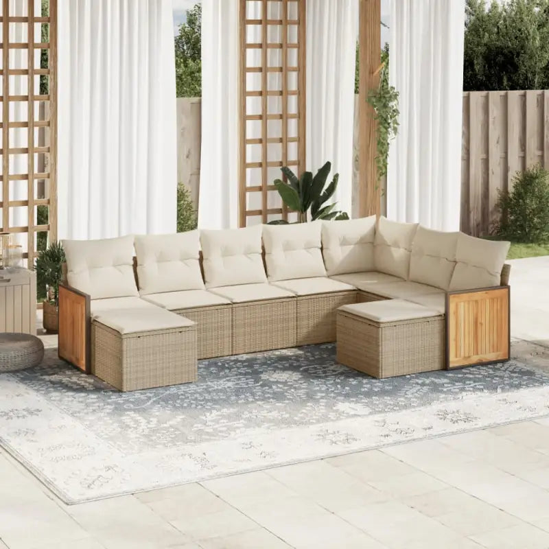 Lounge Tuinset in Beige met Gepoedercoat Staal en Afmetingen - beige en crèmekleurig / Zonder tafel - Tuinsets