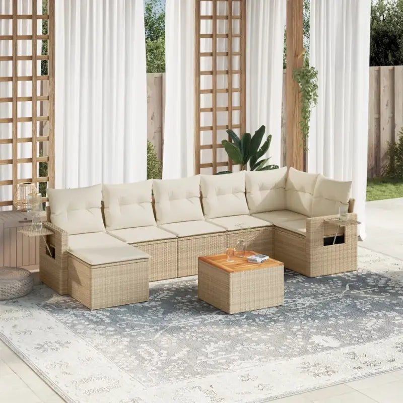 Lounge Tuinset in Beige met Waterdichte Tas en Gepoedercoat Staal - Tuinsets