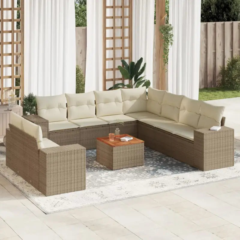 Lounge Tuinset in Beige met Waterdichte Tas en Gepoedercoat Staal - Tuinsets