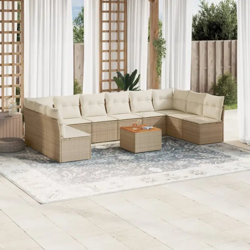 Lounge Tuinset in Beige met Waterdichte Tas en Gepoedercoat Staal - beige en crèmekleurig - Tuinsets