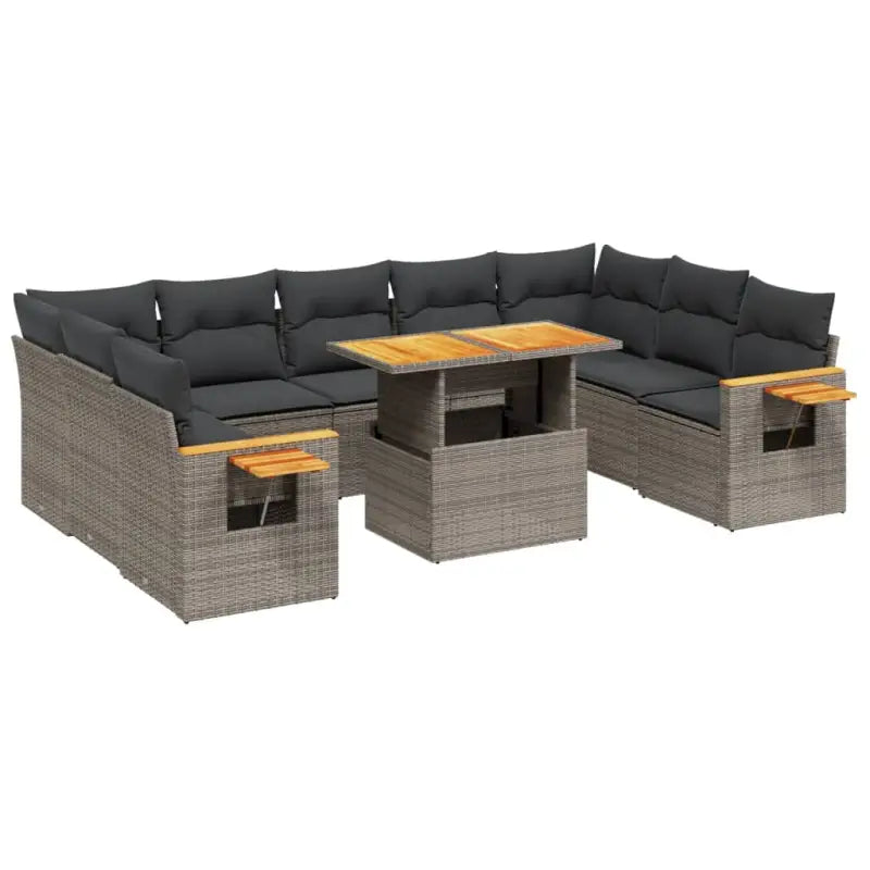 Lounge tuinset in grijs materiaal met gepoedercoat staal en comfortabele afmetingen - Tuinsets