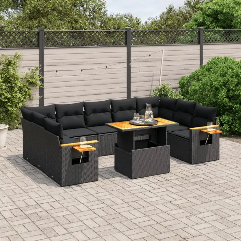 Lounge tuinset in grijs materiaal met gepoedercoat staal en comfortabele afmetingen - Zwart / zonder opbergruimte