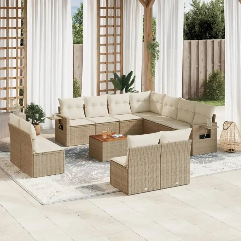 Lounge tuinset in grijs materiaal met gepoedercoat staalafmetingen - Beige - Tuinsets