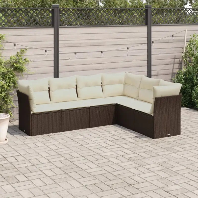 Lounge Tuinset in Grijs Materiaal met Waterdichte Tas en Gepoedercoat Staal - Bruin en crème / Zonder tafel - Tuinsets