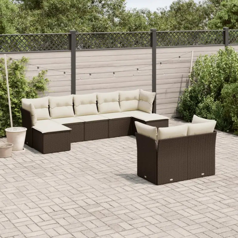 Lounge Tuinset in Zwart met Waterdichte Tas en Gepoedercoat Staal - Bruin en crème / Zonder tafel - Tuinsets
