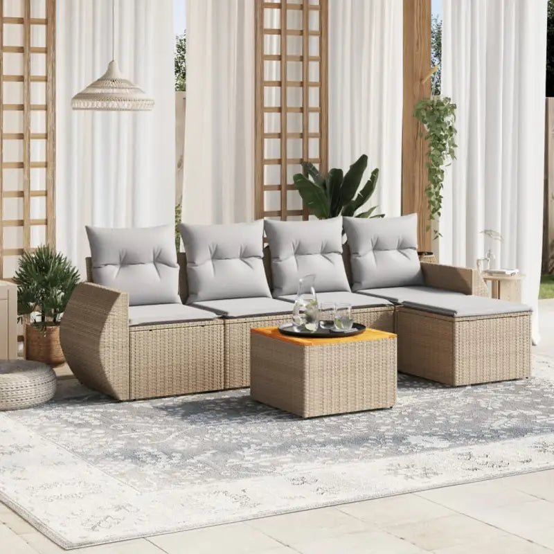 Lounge Tuinset met Beige Materiaal en Gepoedercoat Staal Afmetingen - Tuinsets