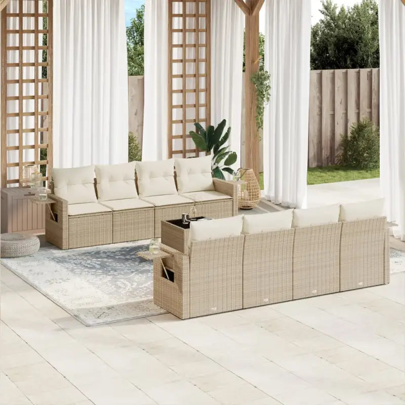 Lounge Tuinset met beige materiaal en gepoedercoat staal afmetingen - beige en crèmekleurig - Tuinsets