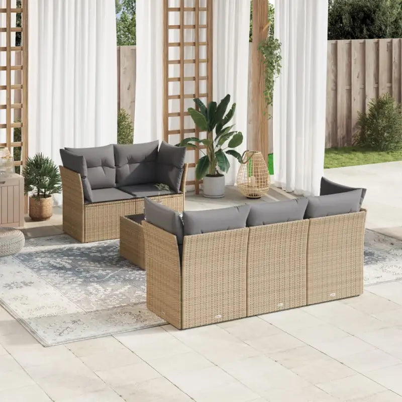 Lounge Tuinset met beige materiaal en gepoedercoat staal afmetingen - Tuinsets