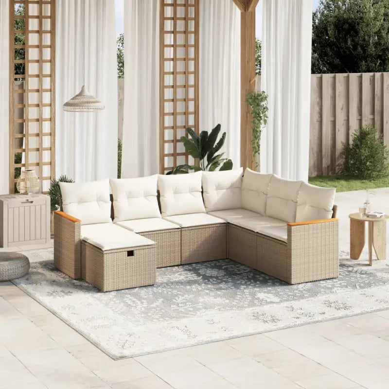 Lounge Tuinset met Beige Materiaal en Gepoedercoat Staal Afmetingen - beige en crèmekleurig / Zonder tafel - Tuinsets