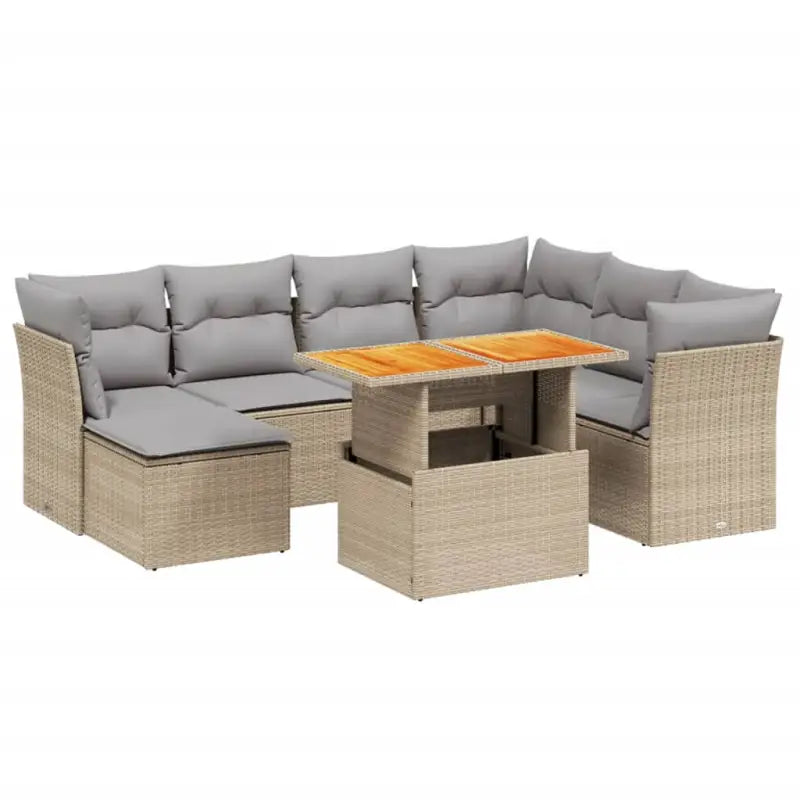 Lounge tuinset met beige materiaal en gepoedercoat staal Afmetingen - Tuinsets