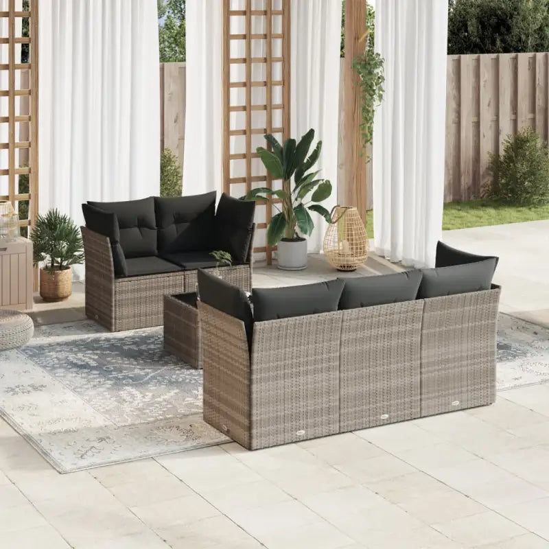 Lounge Tuinset met beige materiaal en gepoedercoat staal afmetingen - Lichtgrijs - Tuinsets