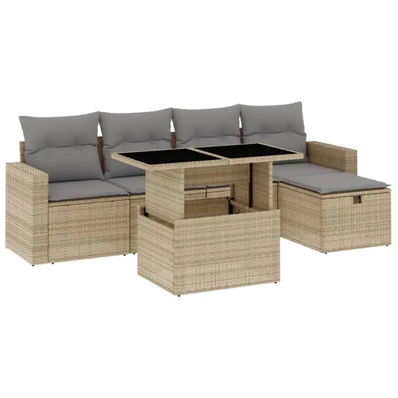 Lounge tuinset met beige materiaal en gepoedercoat staal afmetingen - Tuinsets