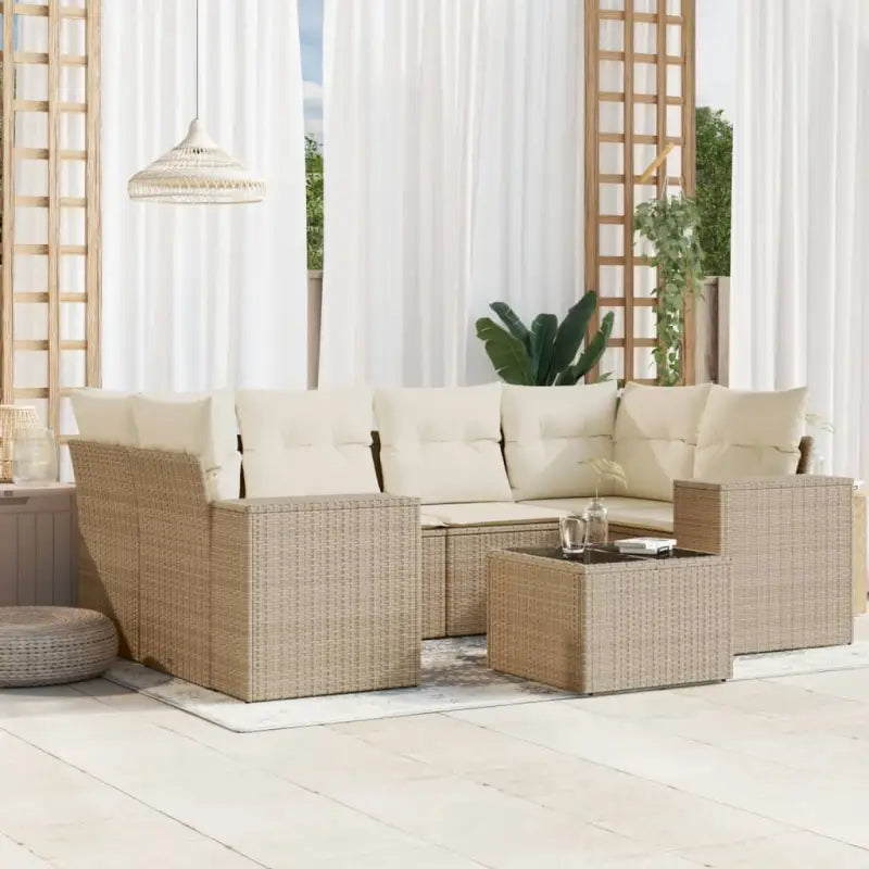 Lounge tuinset met beige materiaal en gepoedercoat staal afmetingen - Tuinsets