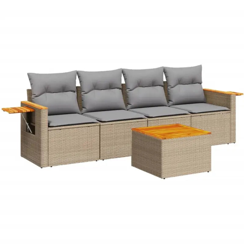 Lounge tuinset met beige materiaal en gepoedercoat staal voor buiten - Tuinsets
