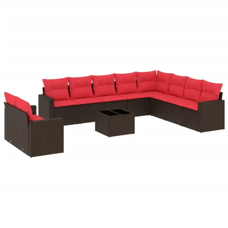 Lounge Tuinset met Bruin Materiaal en Gepoedercoat Staal Afmetingen - Tuinsets