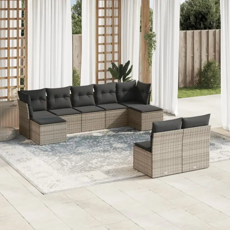 Lounge tuinset met gepoedercoat staal en beige materiaal - Grijs / Zonder tafel - Tuinsets