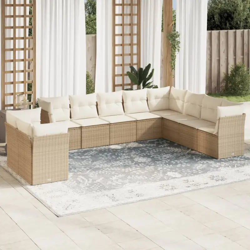 Lounge Tuinset met poly rattan en beige materiaal voor buitengebruik - beige en crèmekleurig / Zonder tafel - Tuinsets