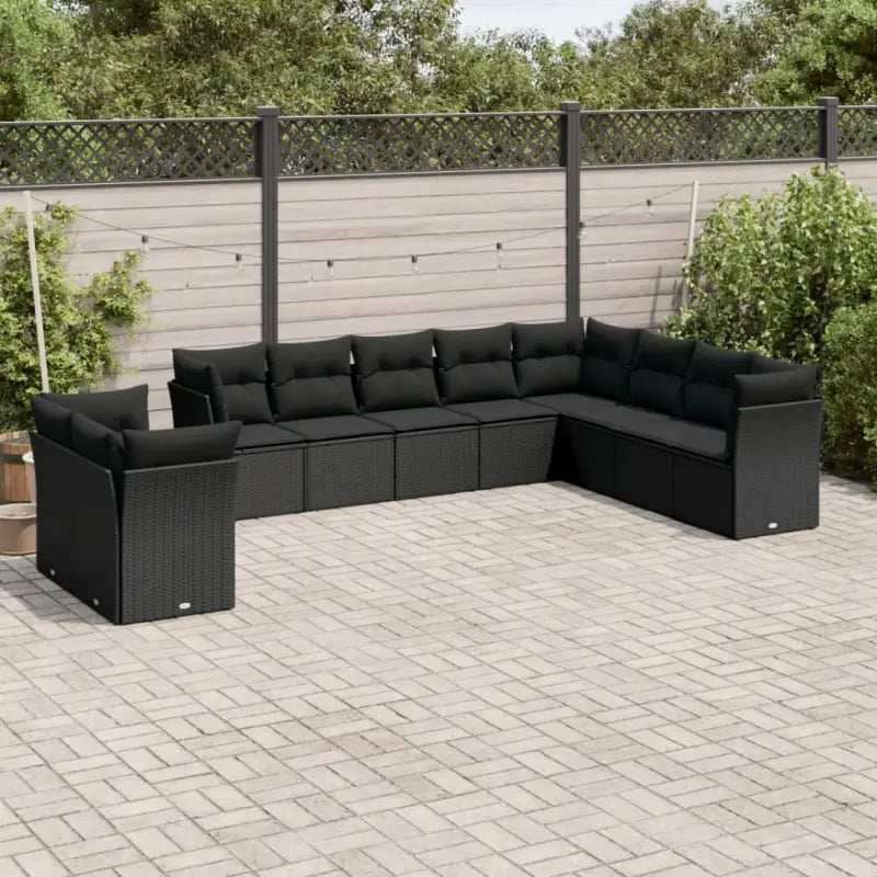 Lounge Tuinset met poly rattan en beige materiaal voor buitengebruik - Zwart / Zonder tafel - Tuinsets