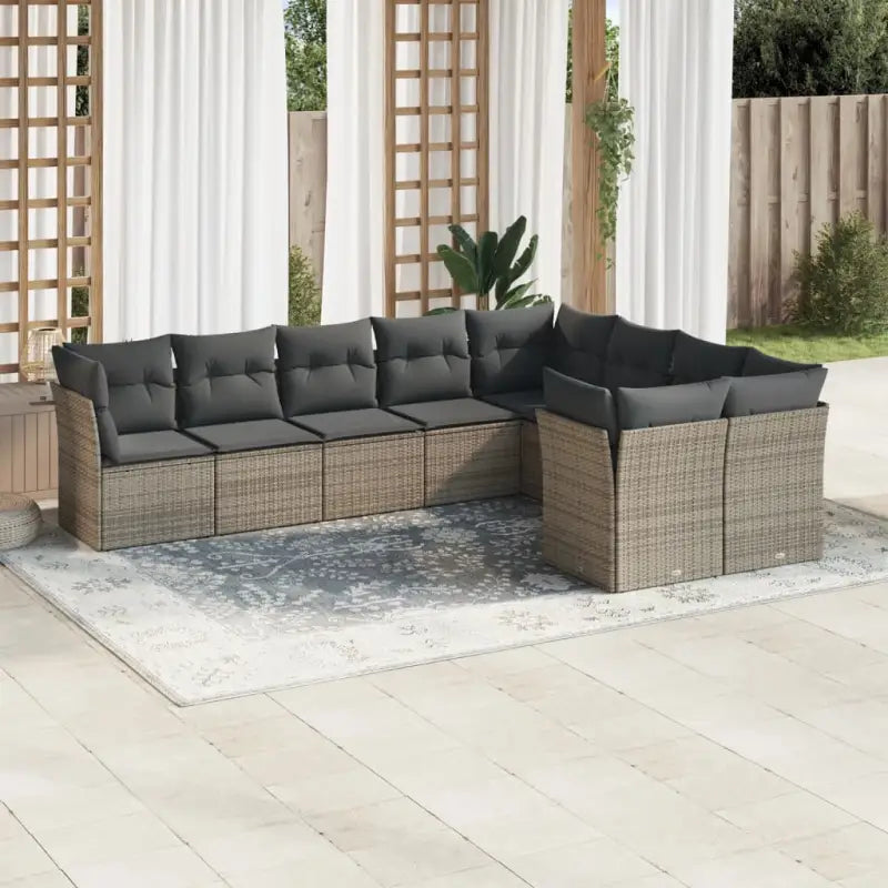 Lounge tuinset met poly rattan en beige materiaal voor buitenplezier - Grijs / Zonder tafel - Tuinsets