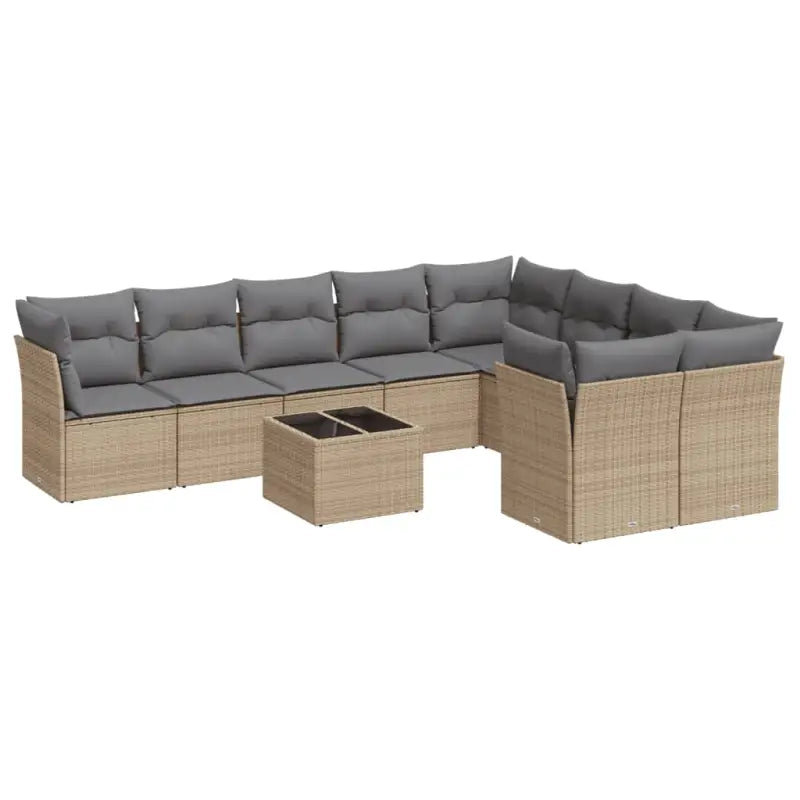 Lounge tuinset met poly rattan en beige materiaal voor buitenplezier - Tuinsets