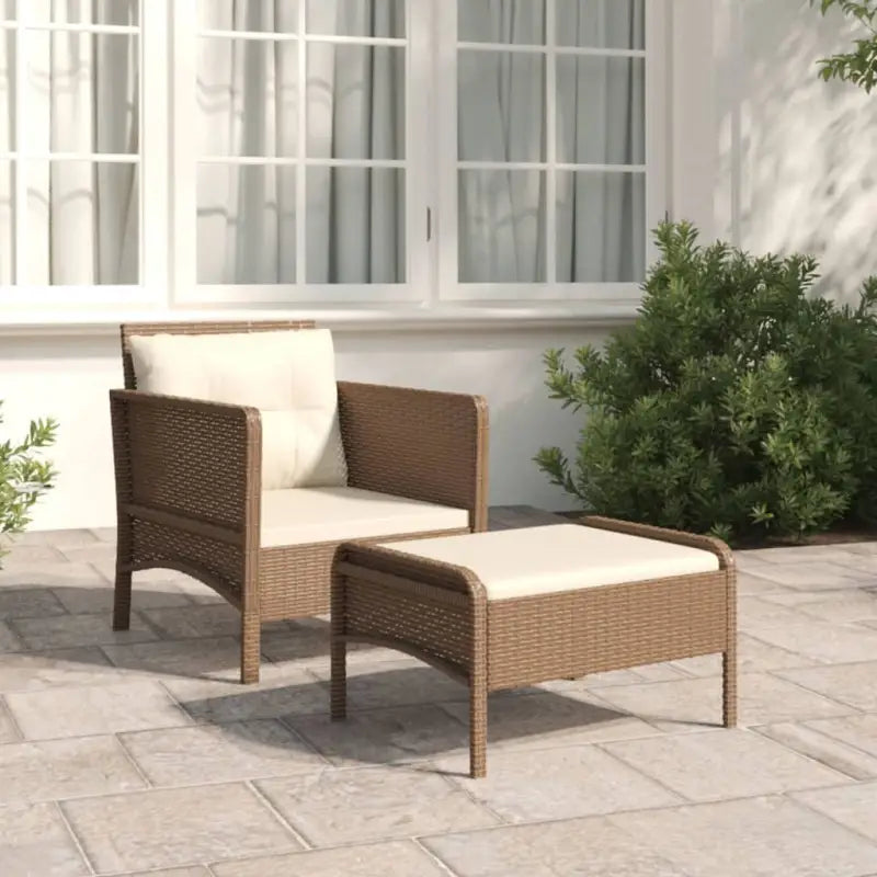 Lounge Tuinset met Poly Rattan en metalen frame voor comfortabele zit - Tuinsets