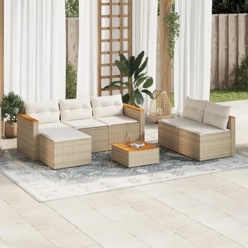 Lounge Tuinset met wasbare hoes en gepoedercoat staal in bruin materiaal - Beige - Tuinsets