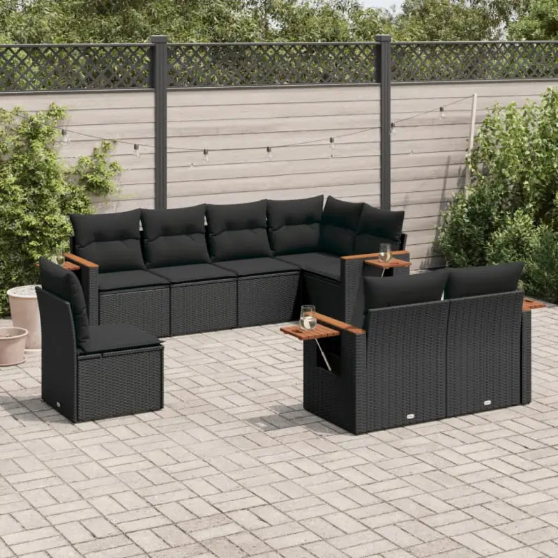 Lounge tuinset met waterdichte tas en beige materiaal van gepoedercoat staal - Zwart / Zonder tafel - Tuinsets