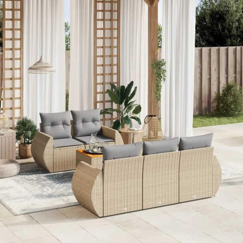 Lounge tuinset met waterdichte tas en beige materiaal van gepoedercoat staal - Beige en grijs - Tuinsets