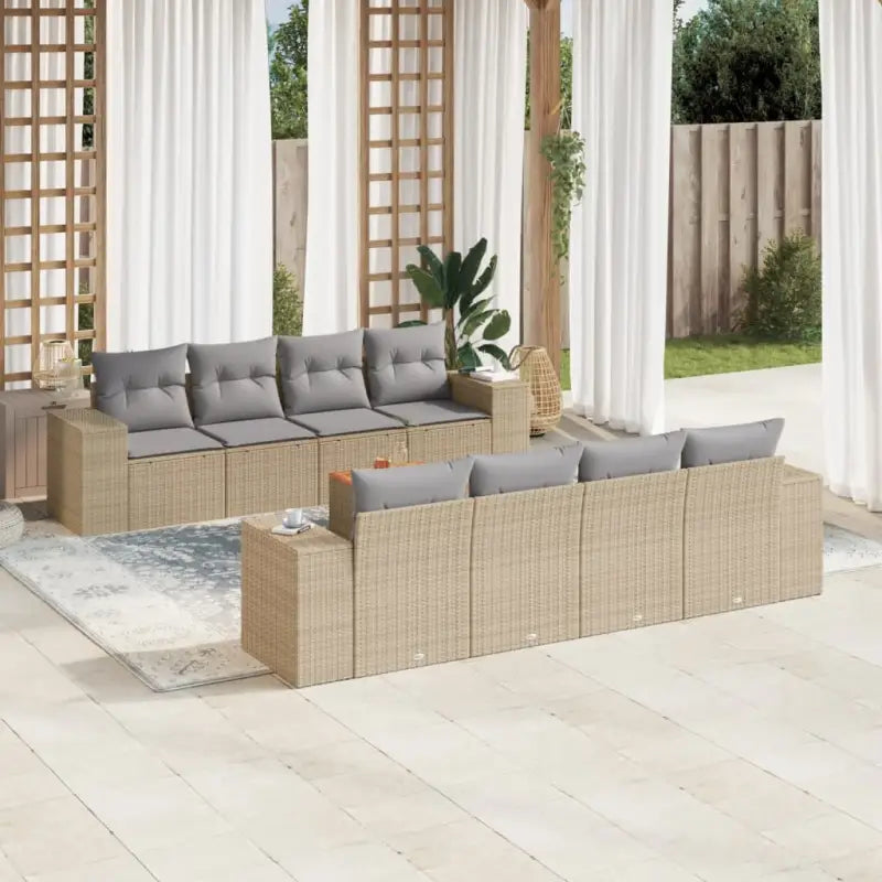 Lounge tuinset met waterdichte tas en beige materiaal van gepoedercoat staal - Beige en grijs - Tuinsets