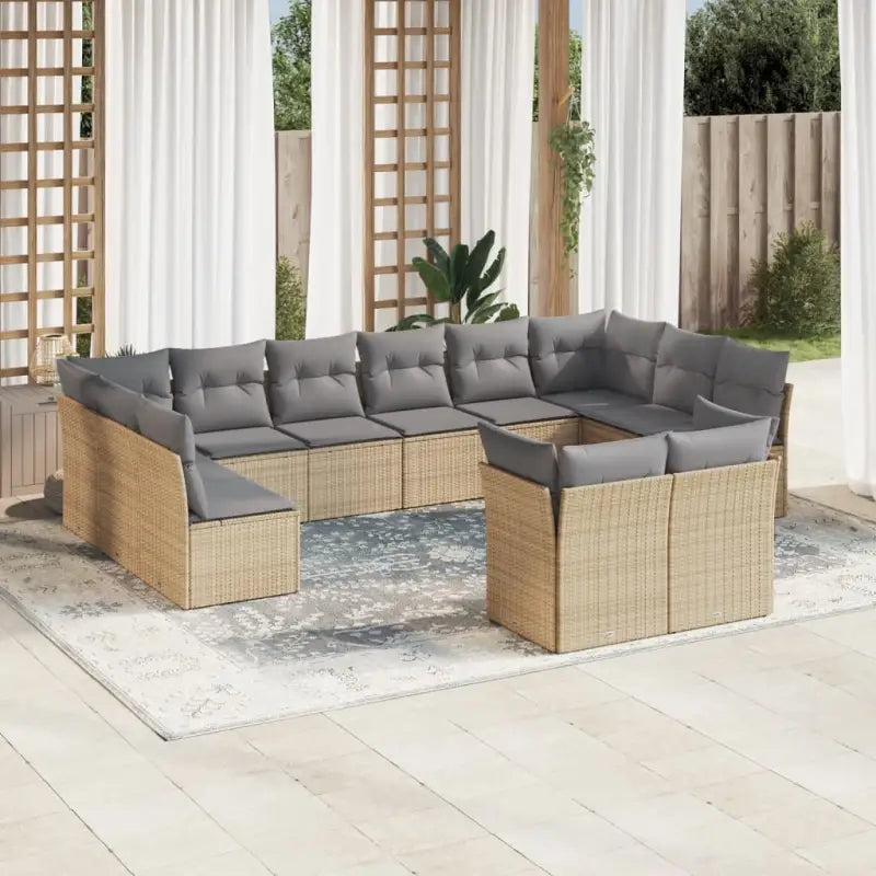 Lounge tuinset met waterdichte tas en beige materiaal van gepoedercoat staal - Beige en grijs / Zonder tafel - Tuinsets