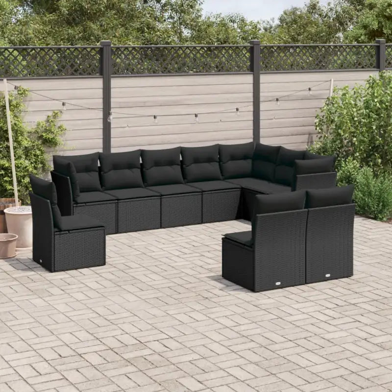 Lounge tuinset met waterdichte tas en beige materiaal van gepoedercoat staal - Zwart / Zonder tafel - Tuinsets