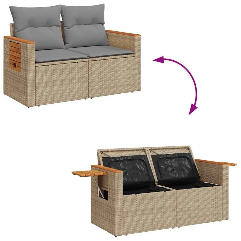 Lounge tuinset met waterdichte tas en beige materiaal op gepoedercoat staal - Tuinsets