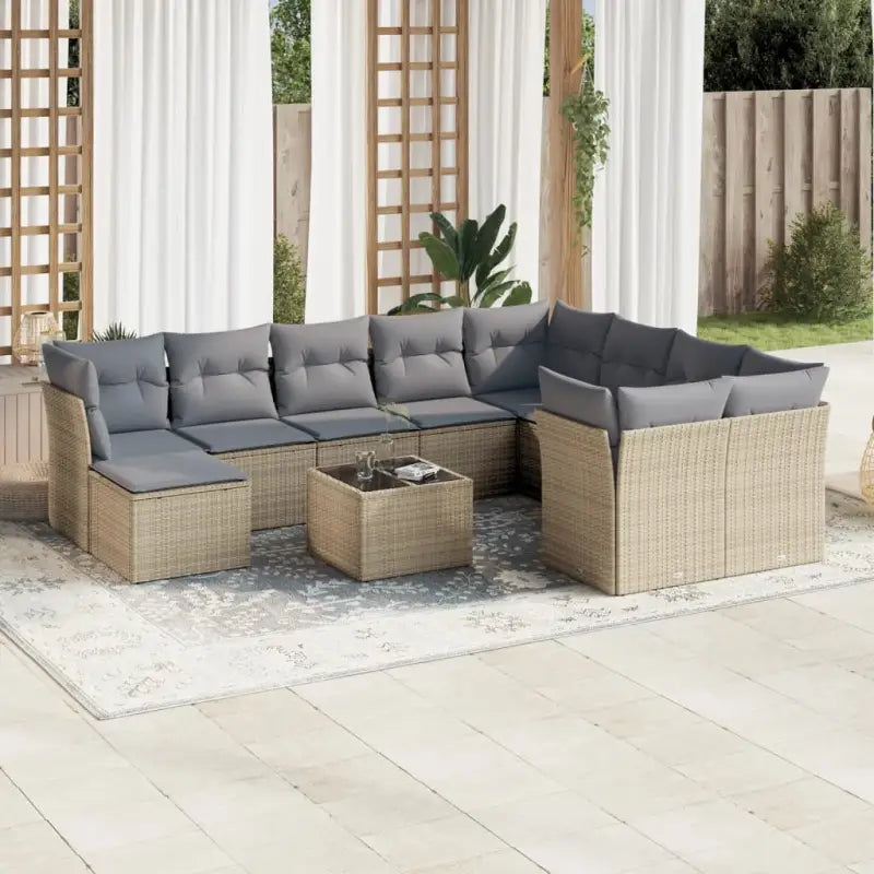 Lounge tuinset met waterdichte tas en grijs gepoedercoat staal - Beige en grijs - Tuinsets