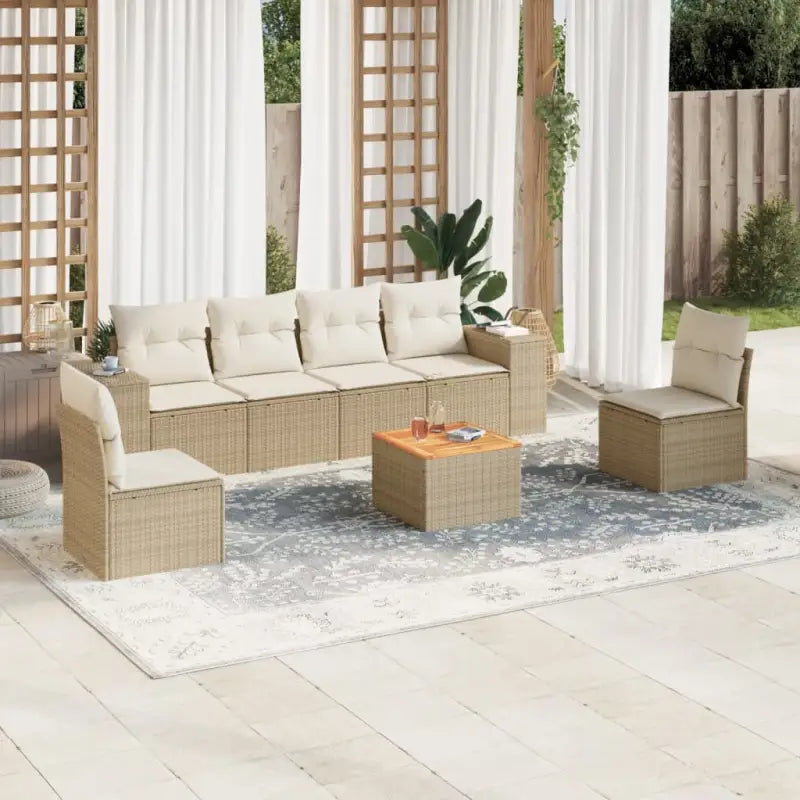 Lounge Tuinset met Waterdichte Tas en Grijs Materiaal van Gepoedercoat Staal - beige en crèmekleurig - Tuinsets