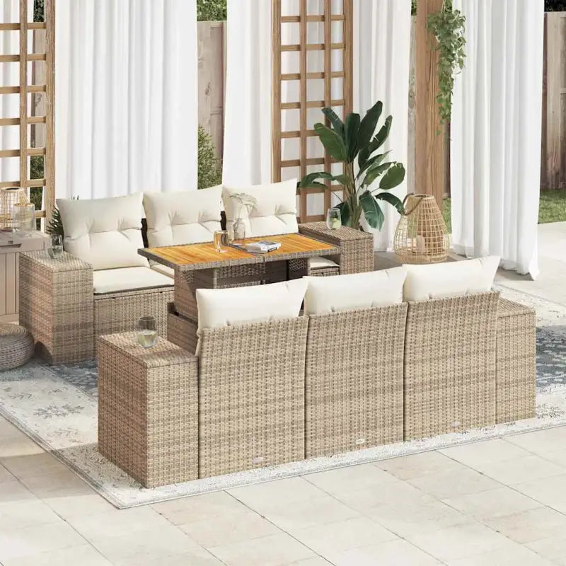 Lounge tuinset met waterdichte tas en grijs materiaal van gepoedercoat staal - beige en crèmekleurig / met opbergruimte