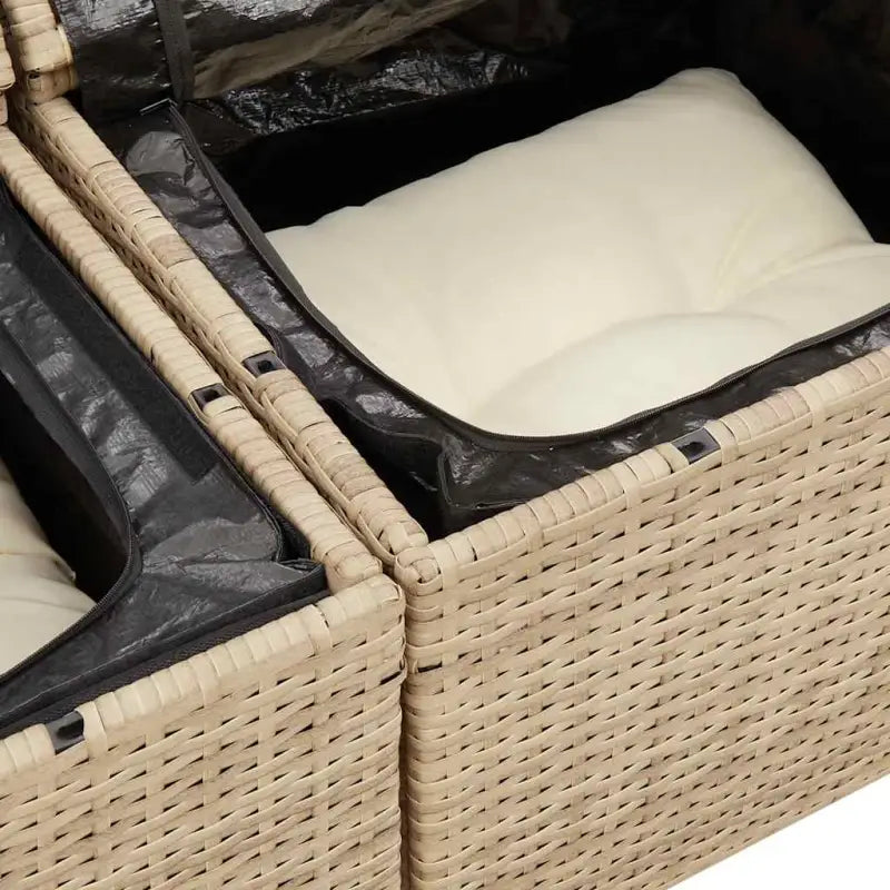 Lounge tuinset met waterdichte tas in beige materiaal en gepoedercoat staal - Tuinsets