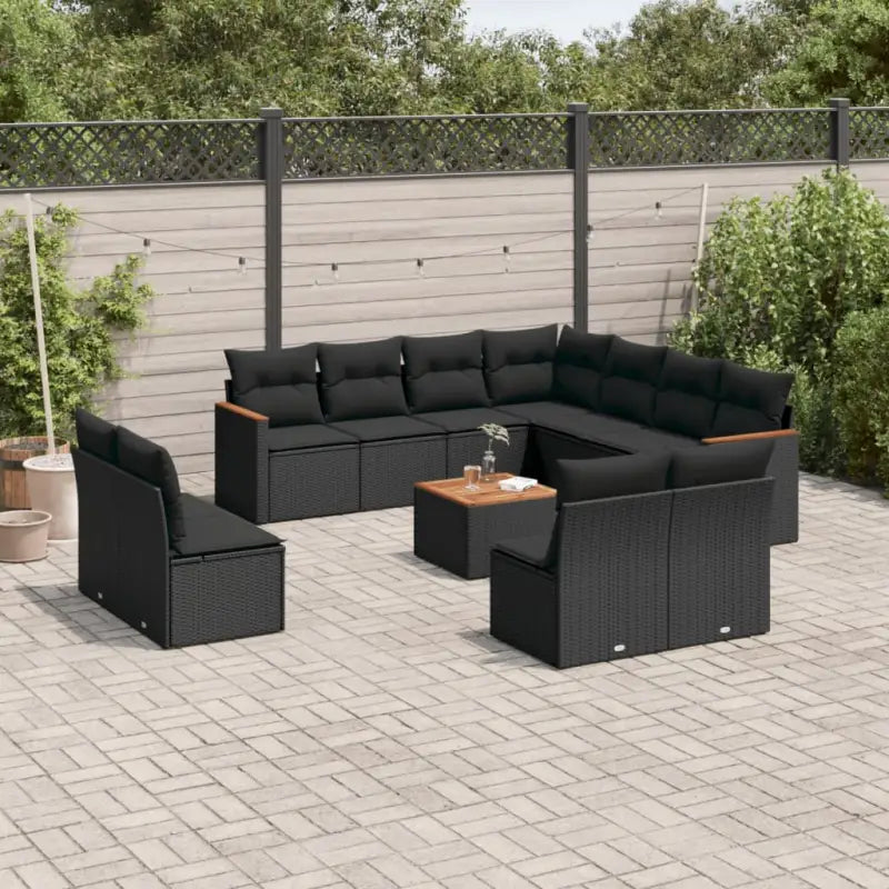 Lounge tuinset met waterdichte tas in beige materiaal en gepoedercoat staal - Zwart / Met tafel - Tuinsets
