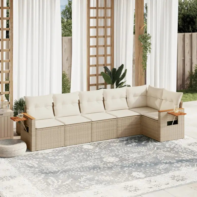 Lounge Tuinset met Waterdichte Tas in Bezorgd Materiaal en Gepoedercoat Staal - beige en crèmekleurig / Zonder tafel