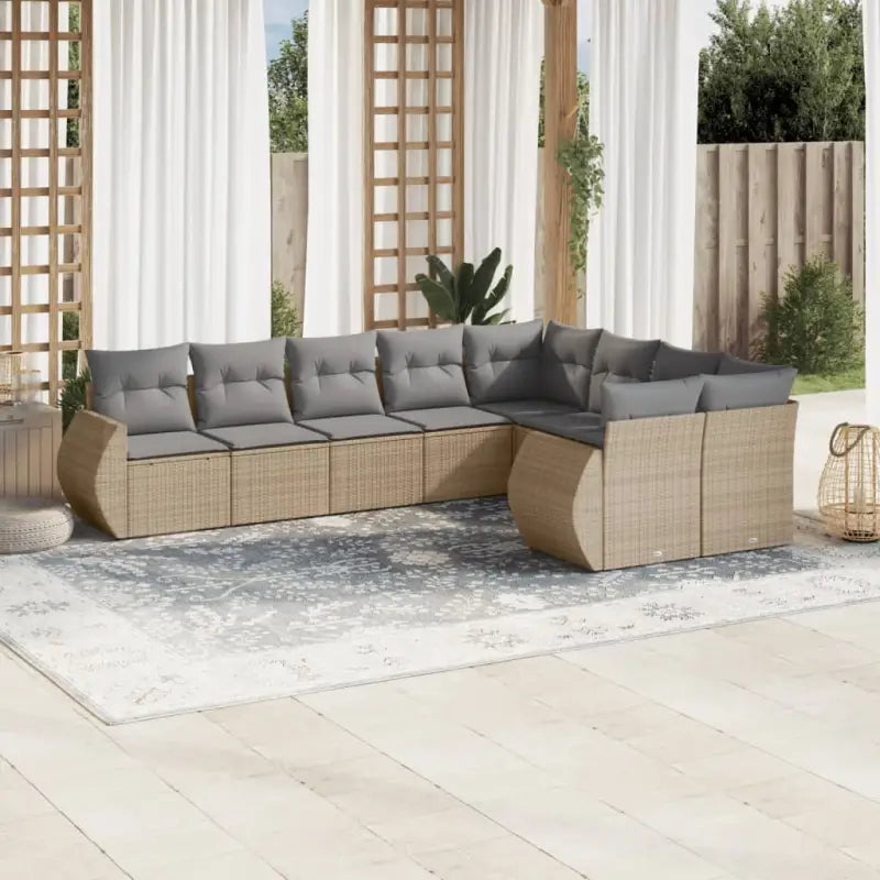 Lounge tuinset met waterdichte tas in zwart gepoedercoat staal - beige en lichtgrijs / Zonder tafel - Tuinsets