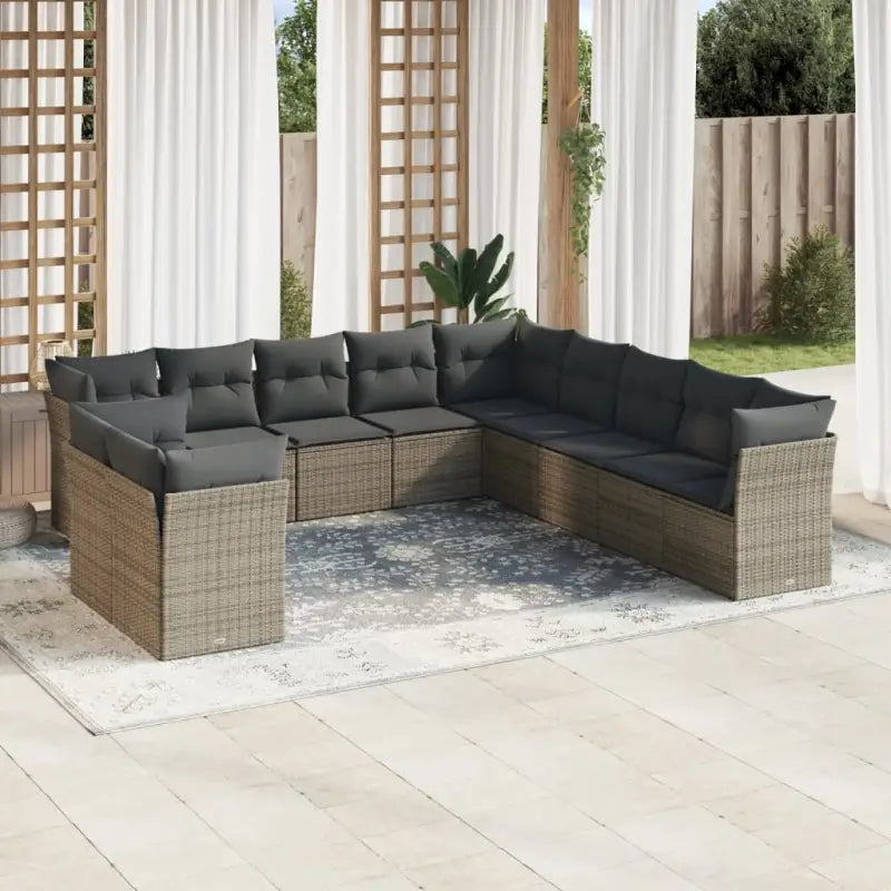 Lounge tuinset met waterdichte tas in zwart materiaal en gepoedercoat staal - Grijs / Zonder tafel - Tuinsets