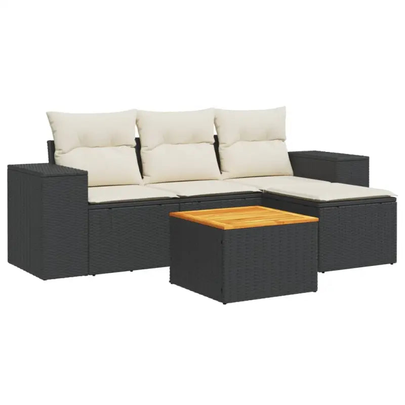 Lounge Tuinset met Zwart Gepoedercoat Staal en Afmetingen - Tuinsets