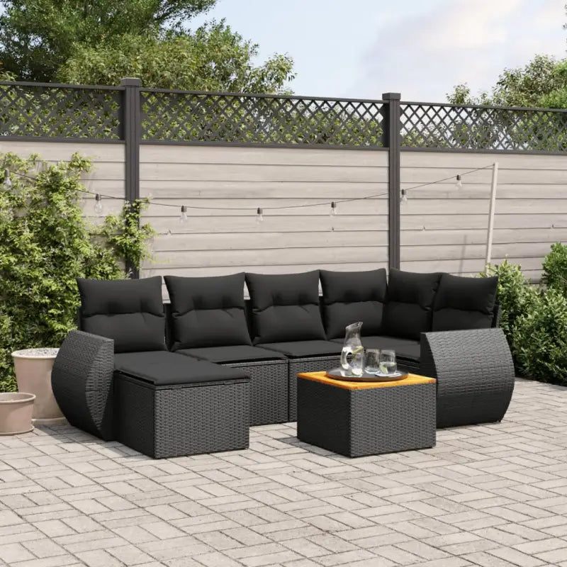 Lounge Tuinset met zwart materiaal en gepoedercoat staal afmetingen - Tuinsets