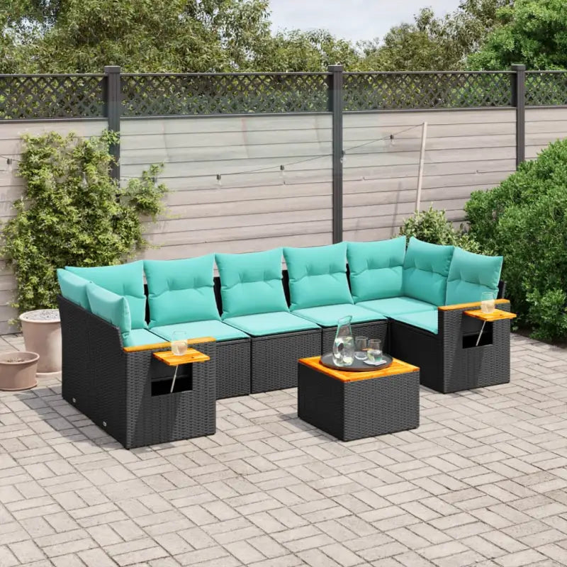 Lounge Tuinset met Zwart Materiaal en Gepoedercoat Staal - Zwart - Tuinsets