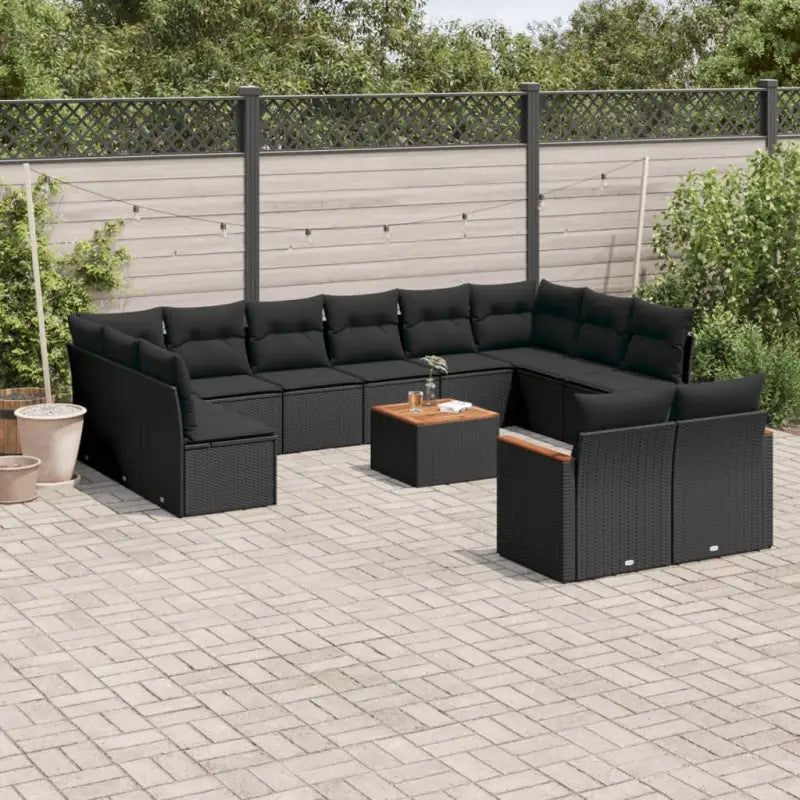 Lounge tuinset met zwart materiaal en waterdichte tas voor buitencomfort - Zwart / Met tafel - Tuinsets