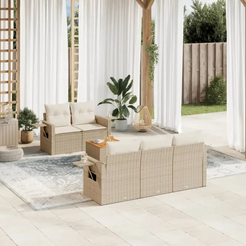 Lounge tuinset met zwart materiaal en waterdichte tas van gepoedercoat staal - Beige - Tuinsets