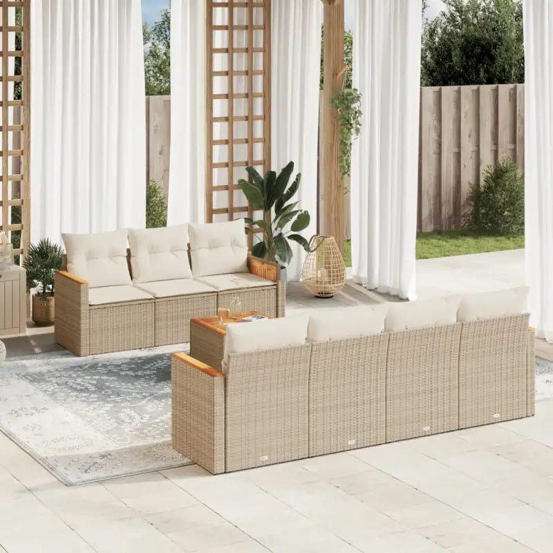 Lounge Tuinset van Beige Materiaal en Gepoedercoat Staal - Tuinsets