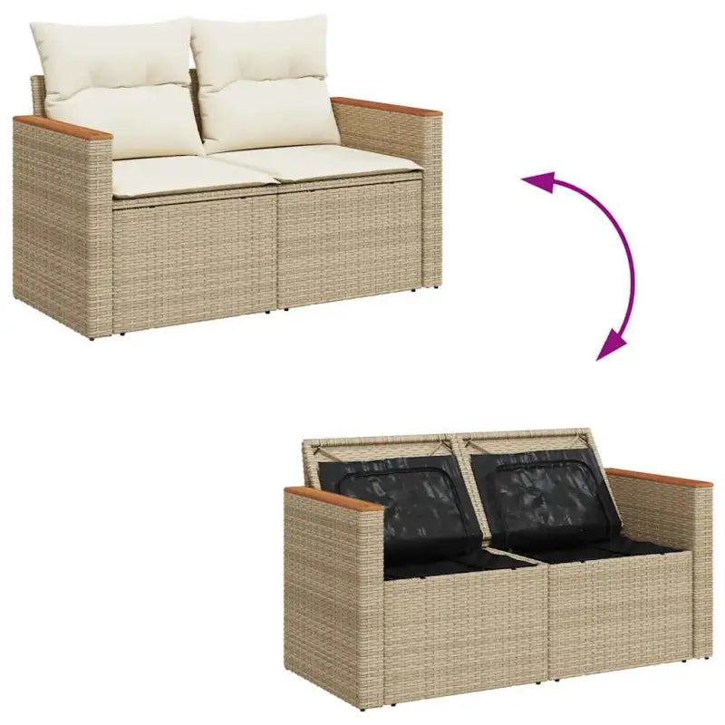 Lounge tuinset van beige materiaal met gepoedercoat staal afmetingen - Tuinsets