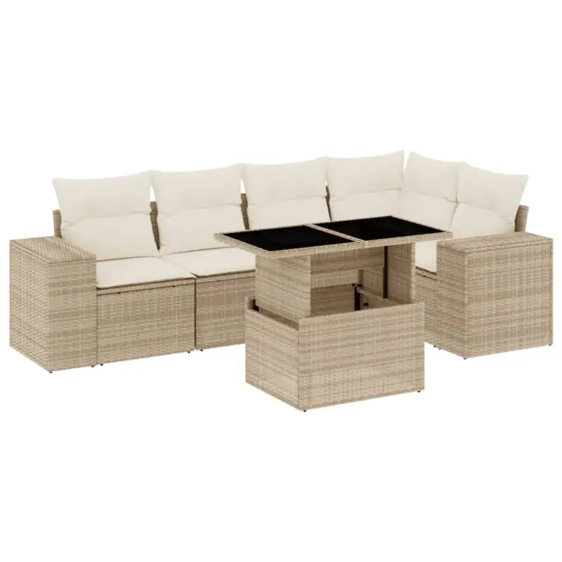 Lounge Tuinset van gegalvaniseerd staal en beige materiaal voor buiten - Tuinsets