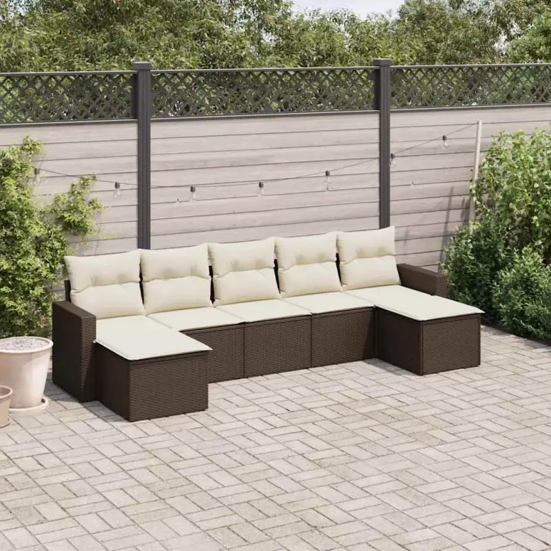 Lounge Tuinset van Gepoedercoat Staal in Beige Material met Afmetingen - Bruin en crème / Zonder tafel - Tuinsets